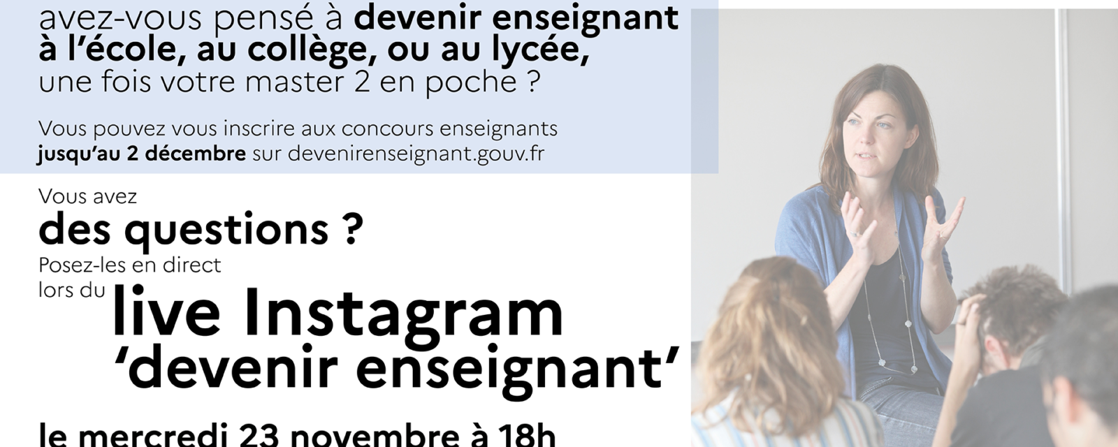 Live Instagram : Devenir enseignant